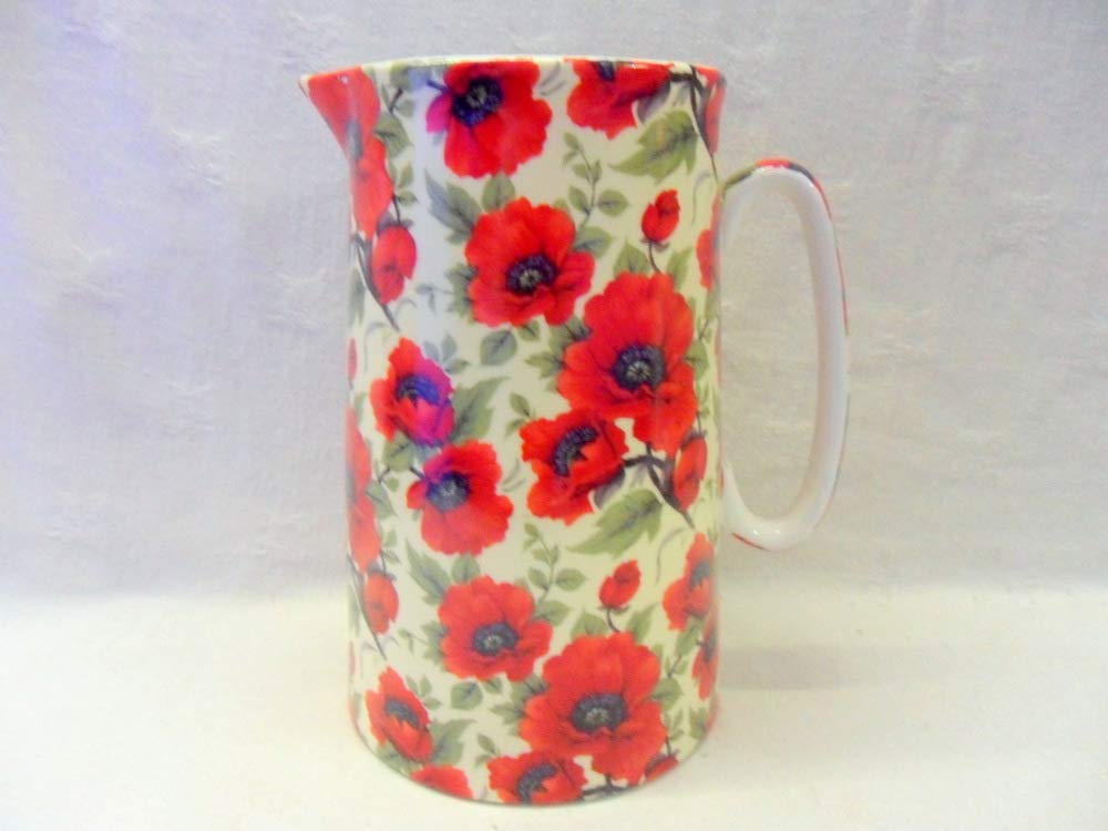Abbeydale Collection Multicolor Red Poppy Extra Large Jug By The