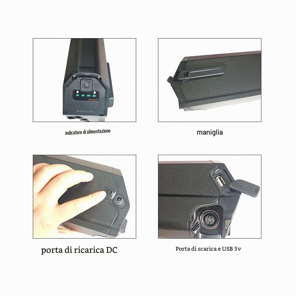 Batteria per bici elettrica Reention Dorado da 48 V 17,5 Ah più versione aggiornata da 25 Ah Adatta per bici elettriche DeHawk NCM Moscow Plus Milano Batteria di ricambio (48V13Ah PLUS)