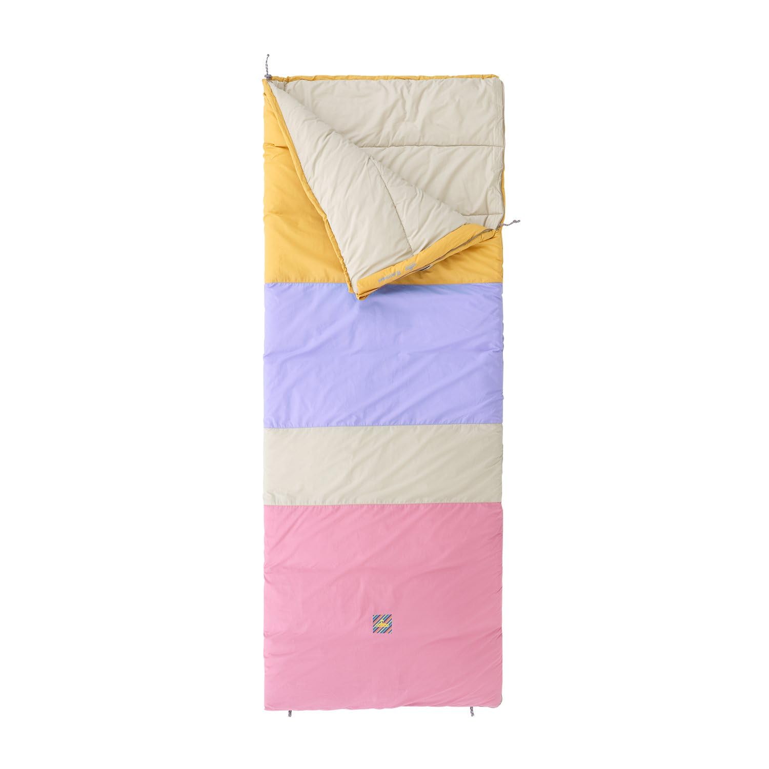 NOMAD® Blazer Multicolour Schlafsack | Reißverschluss linksseitig | Baumwolle | Gefütterter Zugluftschutz | Füllung aus recyceltem Polyester