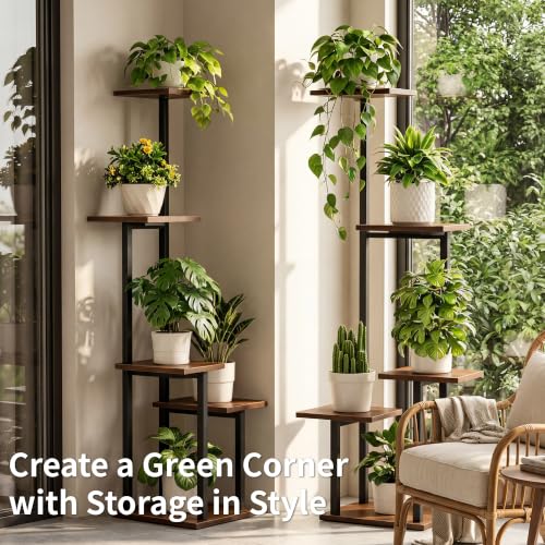 Image of LATIBELL Plant Stand Indoor with Grow Light - 2 Pack Metal Plant Shelf for Indoor Plants Multiple, 6 Tiered Corner Plant Stand Shelves, Plant Rack Display Flower Holder for Living Room Patio Balcony
