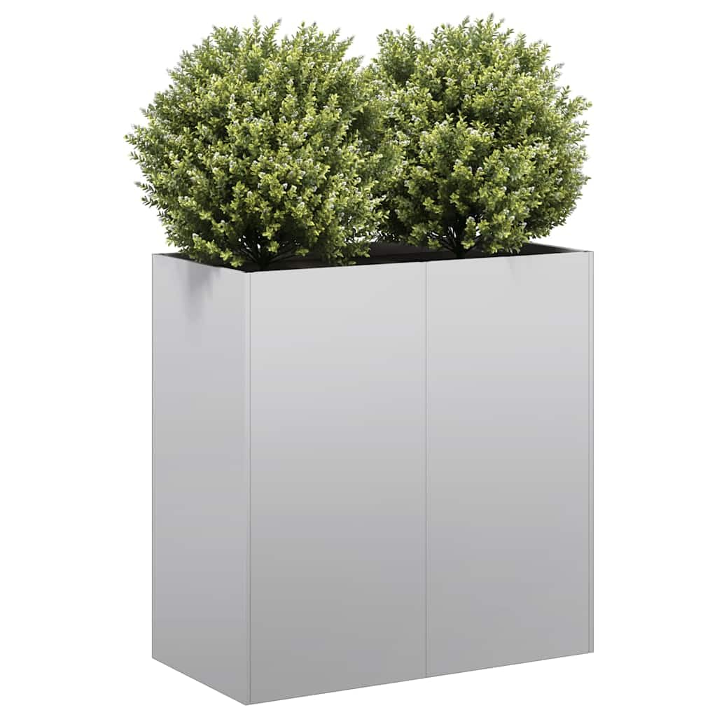 IKAYAA Raised Garden Bed Galvanised planter Bottomless Galvanised Steel Planter Box for Growing Outdoor Plants, Vegetables-galvanised steel-80 x 40 x 80 cm