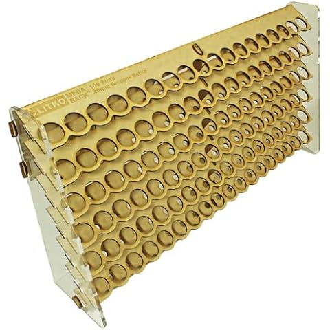 LITKO Paint Organizer Storage Rack | Miniature Model Hobby Paint Holder Caddy Stand | 18mL Dropper Bottle Shelf | Wall Mount | Portable | Compatible with Vallejo and Army Painter (108 Holes) Cover