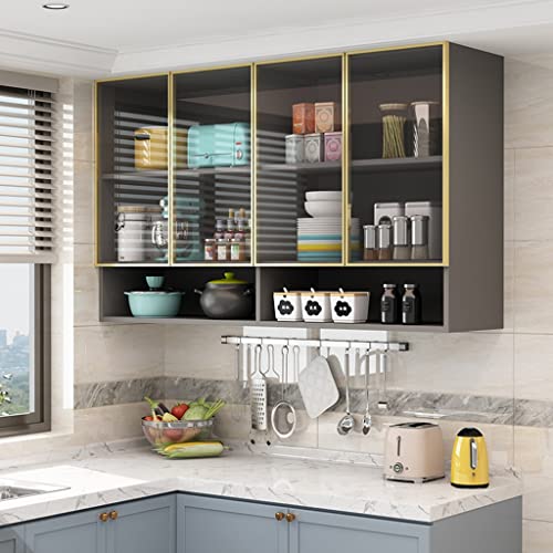 Fifor Wall-Mounted Floating Shelf,Kitchen Wall Cabinet, Tempered Glass Hand-Made Display Rack,Garage Or Laundry Room Storage Cabinets (Size : 120 * 30 * 80Cm) #TOP1