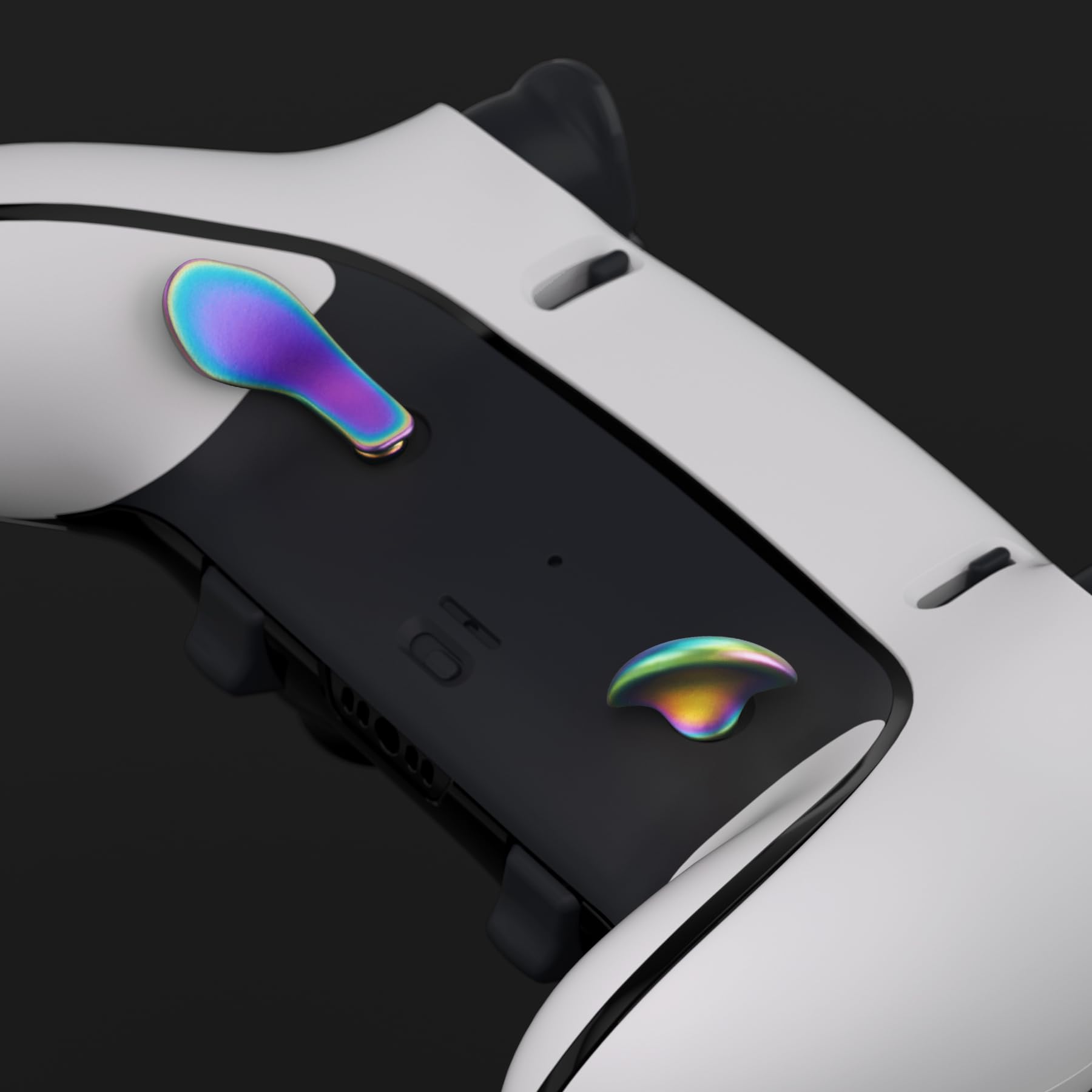 eXtremeRate Back Paddles per ps5 Edge Controller,Palette Tasti Aggiuntivi Levette Posteriori Ricambio per ps5 Edge Joystick,4 Pezzi in Metallo Acciaio Inossidabile,Arcobaleno Blu Viola