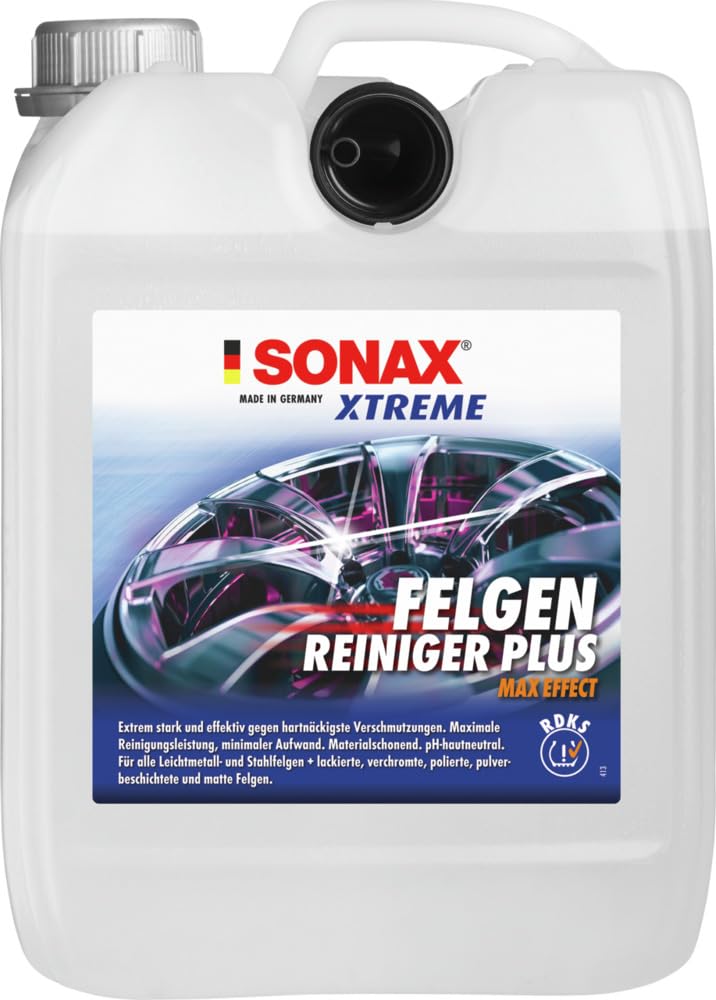 SONAX Xtreme Felgenreiniger Plus (5 Liter) - effiziente Reinigung Aller Leichtmetall- und Stahlfelgen sowie lackierte, verchromte und polierte Felgen | Art-Nr. 02305050