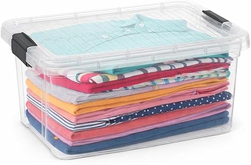 Miniatura 16 de Superio Caja de Almacenamiento Transparente con Tapa, Contenedor de Plástico para Organizar, Caja Apilable, Libre de BPA, No Tóxico, Sin Olor