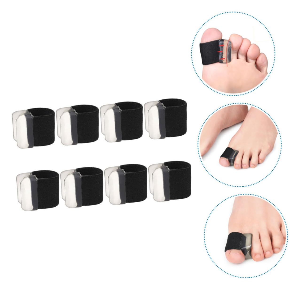 COLLBATH 4pairs Bunion Toe Separators Breathable Toe Spacers for Women Reusable Gel Foot Cushions for Pain Relief Comfortable Design for All Shoe Types