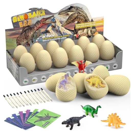 Dinosaur Eggs - Dino Egg Dig Kit Dinosaur Toys for Kids,Easter Eggs Excavation Discover 12 Surprise Dinosaurs, Archaeology Science Kit STEM Party Gifts for Boys & Girls Age 6-8, 8-12 Year Old