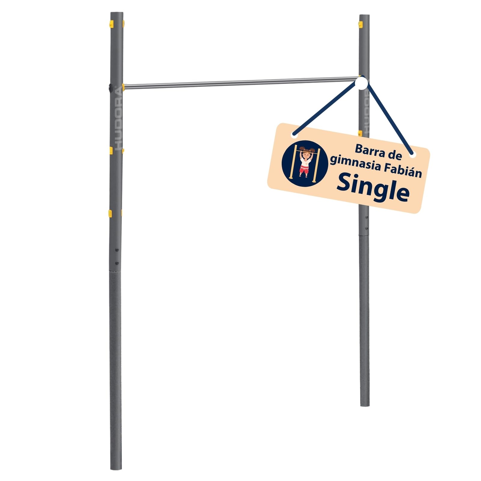 HUDORA Turnreck Fabian - barra alta para exterior - barra alta para el jardín - juego de trepa para niños y adolescentes - barra alta 100 kg peso usuario