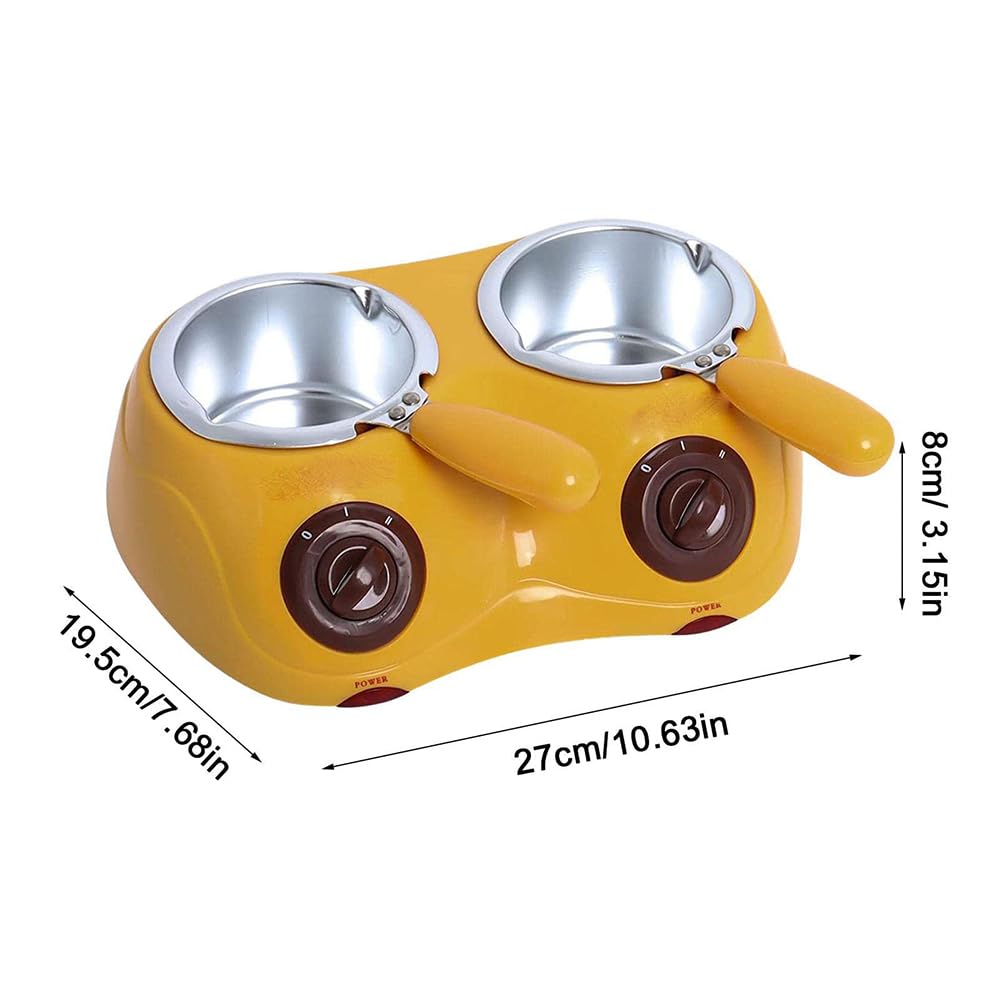 Ensemble à Double Fondue Au Chocolat, Machine à Tempérer Le Chocolat, Fondoir Au Chocolat, Fondue Au Chocolat électrique, Mini Machine à Fondue avec Double Fondoir pour Chocolat Au Lait, Fromage