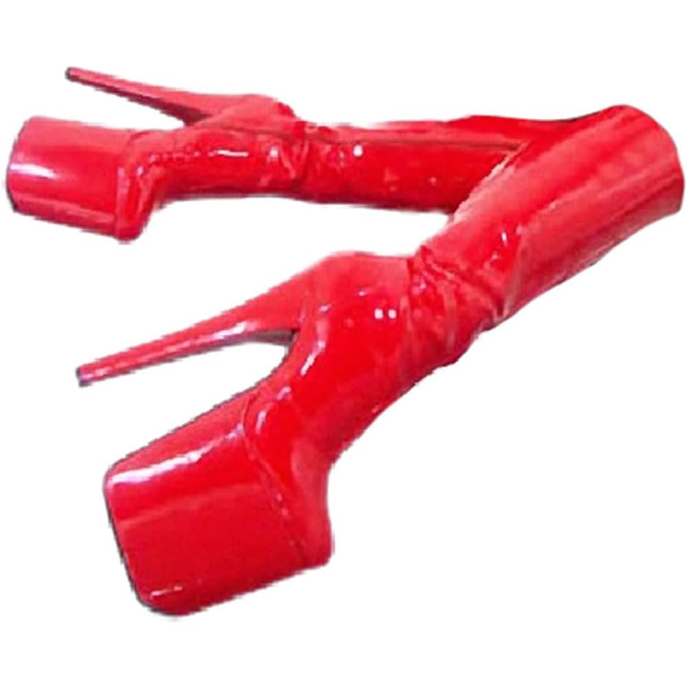 Botas de tacón súper alto sexys de 20 cm para mujer botas exóticas de plataforma hasta la rodilla con tacón de aguja y cremallera lateral para club nocturno baile en barra botines/H/36EU
