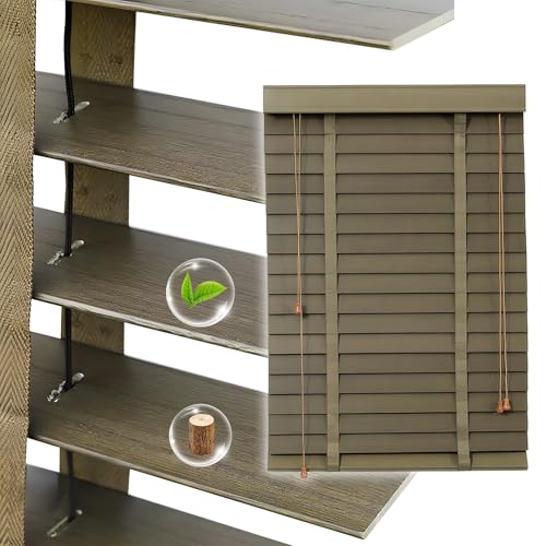 2" Slats Wood Blinds for Indoor Windows, Custom Wood Window Blinds, Wooden Venetian Horizontal Blinds & Shades for Indoor Windows, Office, Living Room, Bedroom