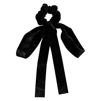 Handmade Velvet Hair Ties,Bow Hair Band for Women,Black Velvet Hair Bow,Large Bow Hair Rope,Bow Tie Decoration Hair Ribbon Elegant Headpiece