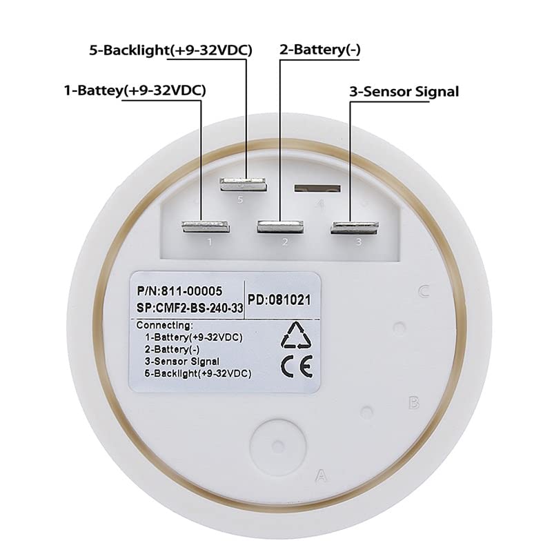 水位センサー付き水位計 52mm 水位計 赤いバックライト付き 100-500mm 0-190オームセンサー (Color : WS