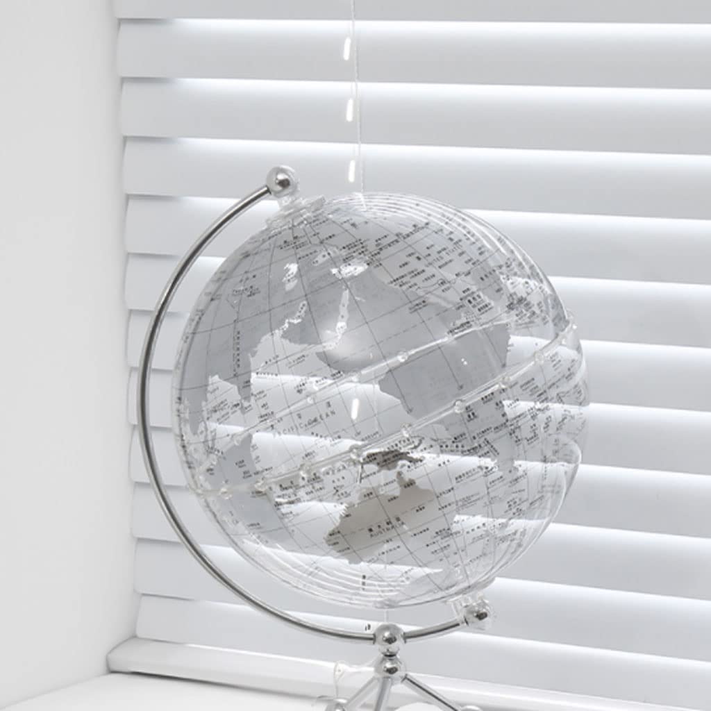 Globus świata Creatieve transparante acrylbol, unieke kunstaccessoires, met roestvrijstalen metalen beugel, verjaardagscadeau, moderne decoratie piękno i funkcjonalność