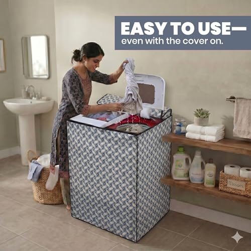 Image of DREAM CARE Waterproof & Dustproof Washing Machine Cover Top Load & Semi Automatic Suitable for 7 kg, 7.2 kg, 7.5 kg (83 x 95 x 51 cms)