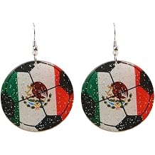 2026 Shiny Acrylic Canada-US-Mexico World Cup Soccer Earrings Game Day Country Flag Earring Patriotic Cheer Gift