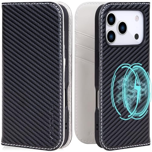 Étui iPhone 17 Pro en cuir fibre de carbone VISOUL luxe