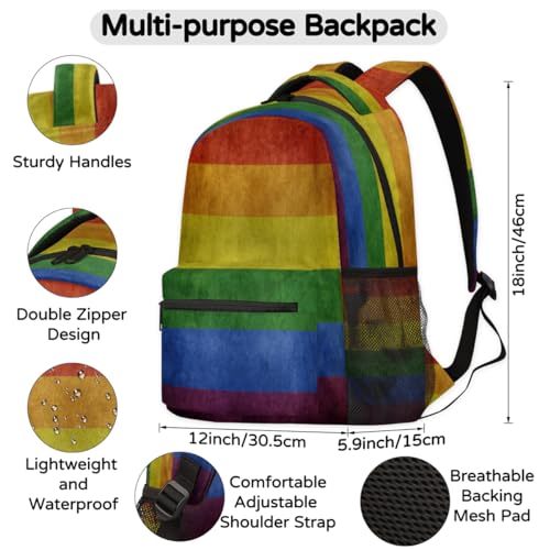 Sac à dos ordinateur portable arc-en-ciel ergonomique