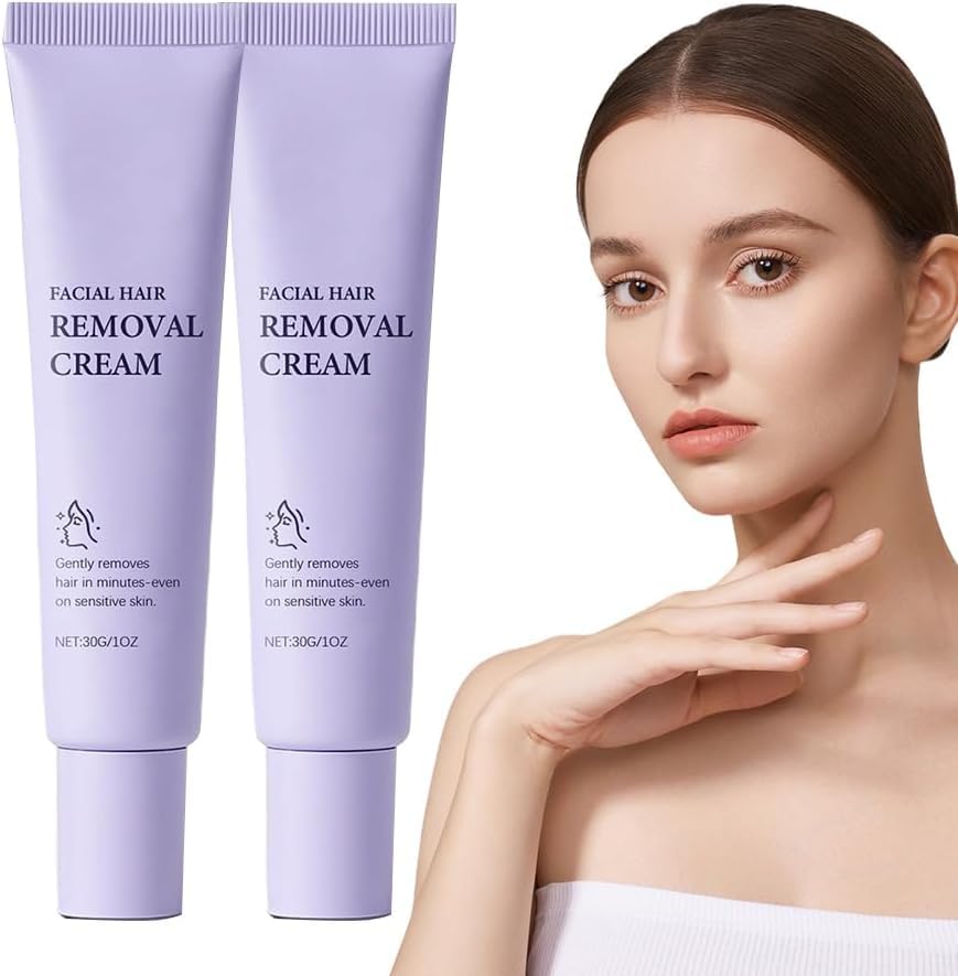 Hair Movor, Crema Depilatoria Facial, Hidratante, de Acción Rápida, Suave e Indolora, para Rostro, Labios, Barbilla, Axilas y Piernas