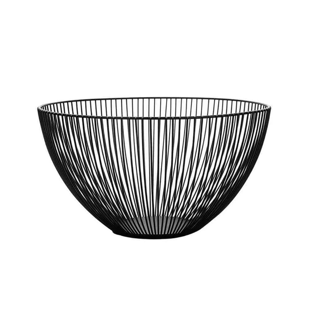 Zhaoj24-05 Fruit Racks Household Tool Storage Basket Metal Candy Dish Kitchen Fruit Bowl Iron Vegetable Home Holder(Black)