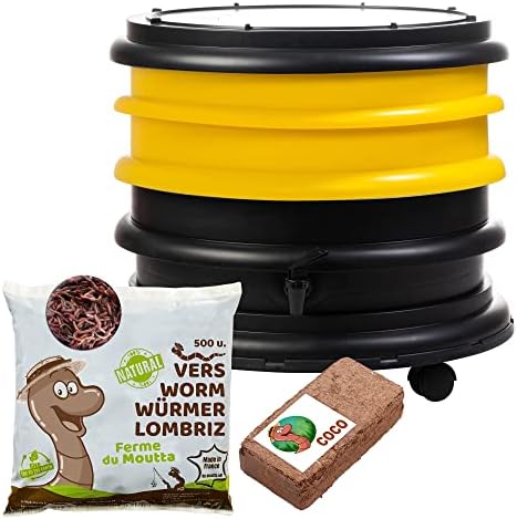 WORMbox | Vermicompostador Compostera 2 bandejas Amarillo + 250g ...