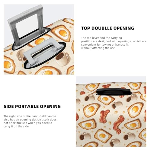Luggage Cover Protector - Cartoon Breakfast Print Fit 18-21 Inch Suitcase Covers for Luggage4