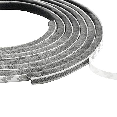 Preisvergleich Produktbild IWILCS 6m winddicht Staubdicht,Tür Fenster Dichtungsband,selbstklebend Bürstenleiste, Bürstendichtung selbstklebend,Türbodendichtung,für Schiebetüren,Fenster und Garderobe(6 Meter, Grau 9 x 15 mm)