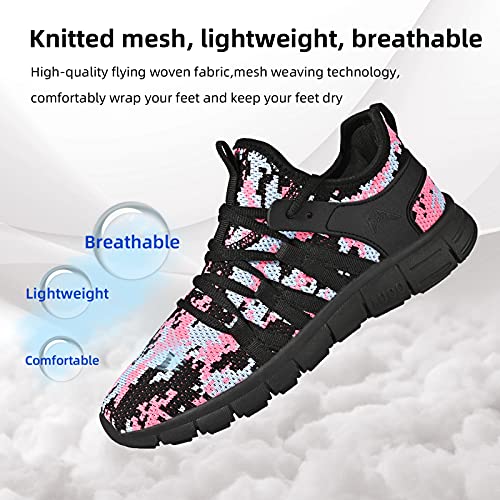 Aoe Womens Walking Running Shoes Ultra Lightweight Breathable Mesh Tennis Shoes Non Slip Athletic Workout Gym Sneakers Camouflage Black #TOP2