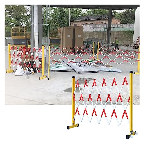 PFCDZDU Expandable Mobile Barricade, Outdoor Folding Portable Parking Barrier 3.9FT High, Road Garage Construction Driveway Fence Retractable Traffic Scissor Gate (Color : Red+White, Size : 3.9FTx26