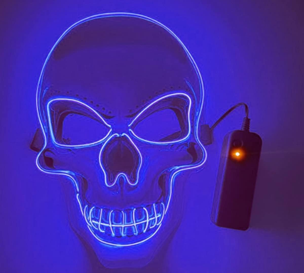 Halloween Mask, LED Light Up Mask Scary Skull Mask Human Skeleton Mask LED Masks LED Face Mask Scary Mask (Purple) Halloween Mask, LED Light Up Mask Scary Skull Mask Human Skeleton Mask LED Masks LED Face Mask Scary Mask (Purple)