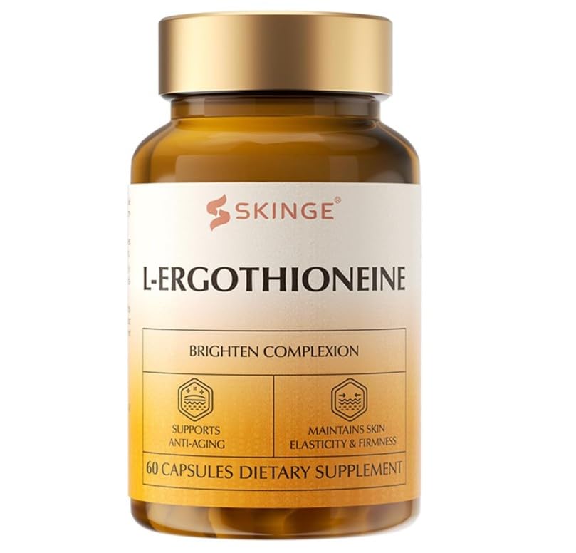 SKINGE L-Ergothioneine Supplement 30mg, Premium Antioxidant Support for Cellular Health, Healthy Aging & Daily Wellness, Non-GMO, Gluten Free