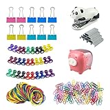 Office Supplies Set Desk Accessory Kit Including Stapler Set with 1000 Pcs Staples, Curling Pencil S