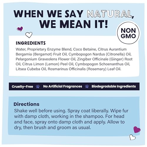 Pawstruck Natural No-Rinse Dry Shampoo for Dogs, Puppies, & Other Pets, Citrus & Rosemary - Waterless Deodorizing Spray Made in USA to Freshen & Remove Odors - 16 fl oz - Packaging May Vary - Thumbnail 7