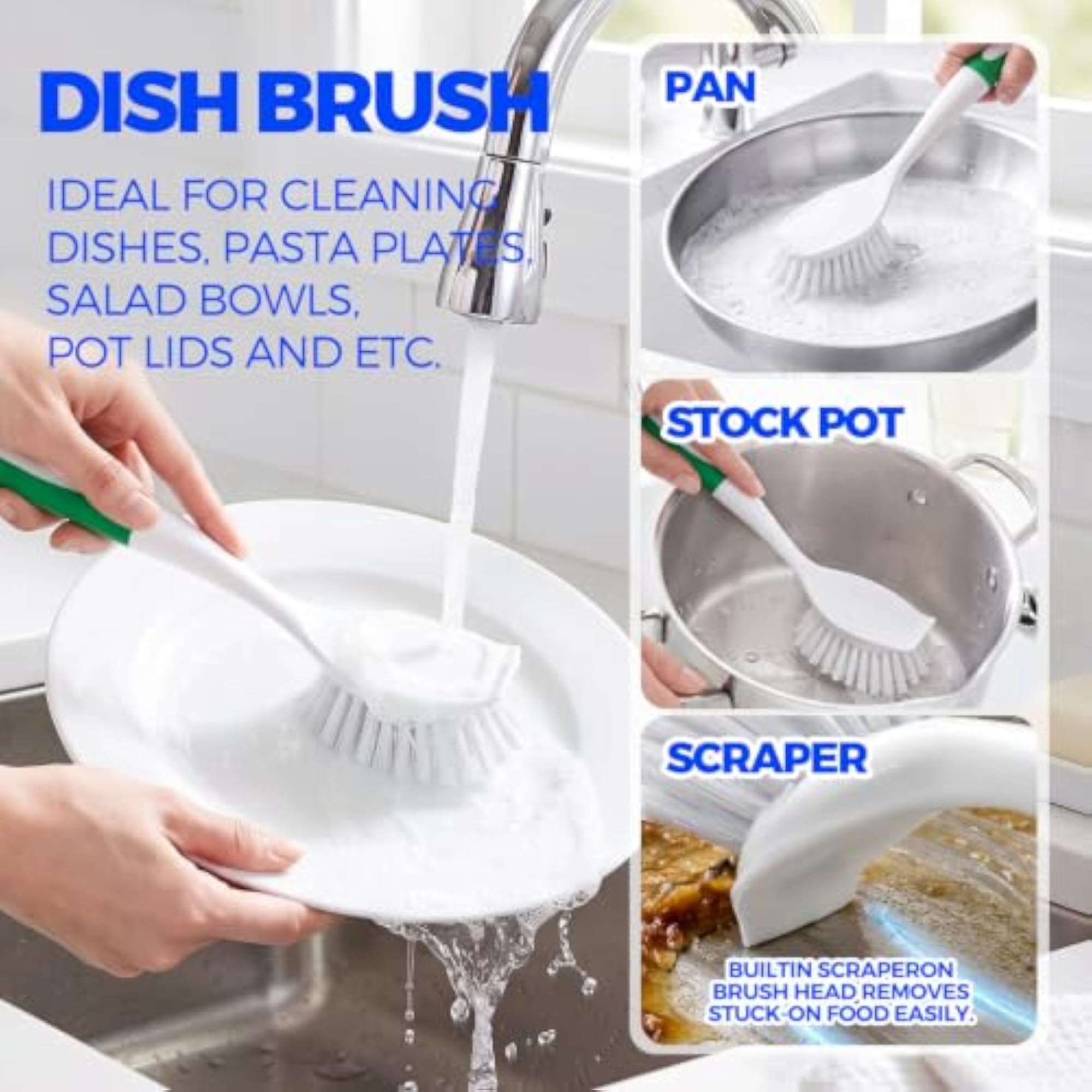 5 Pack Kitchen Cleaning Brush Set for Effective Dish Cleaning