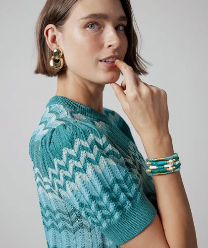 Elegance 11 designs colorful bracelets for women Surfer Thick Tube Heishi Summer Beach Beaded Stackable Boho Stretch Bracelets3