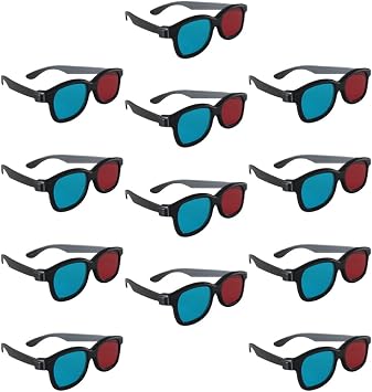 3D Projector Red-, 20pcs 3 Frame, 3D Style Glasses for 3D Movies Games, 3D Viewing Glasses Computers Laptops