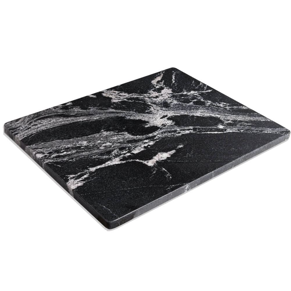 Diflart Natural Marble Stone Cutting Board for Kitchen, 16x20 Inch, Black, Marble Slab Pastry Board Large with Non-Slip Feet for Cheese, Charcuterie, Dough Chocolate, Pack of 1 Piece