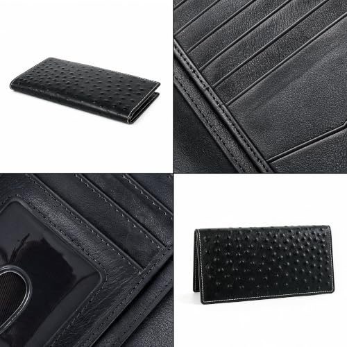 Image of ELIZO Genuine Leather Long Wallet for Men - Western Bifold Wallet - Ostrich