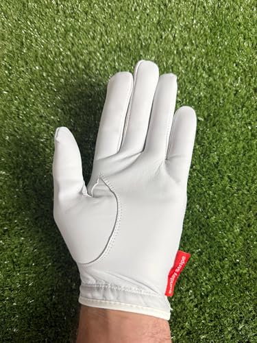 Gant de golf Send It Premium en cuir cabretta souple rouge et blanc avec grip renforcé 2025