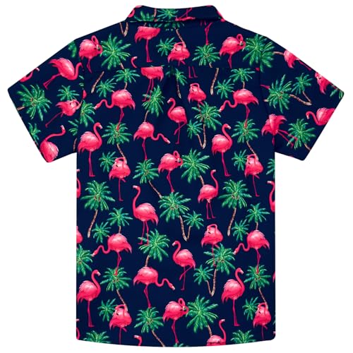 Image of Ahegao Little & Big Boy's Button Down Hawaiian Shirts Short Sleeve Cool Cartoon Print Dress Tops T-Shirt for Kids 7-14T