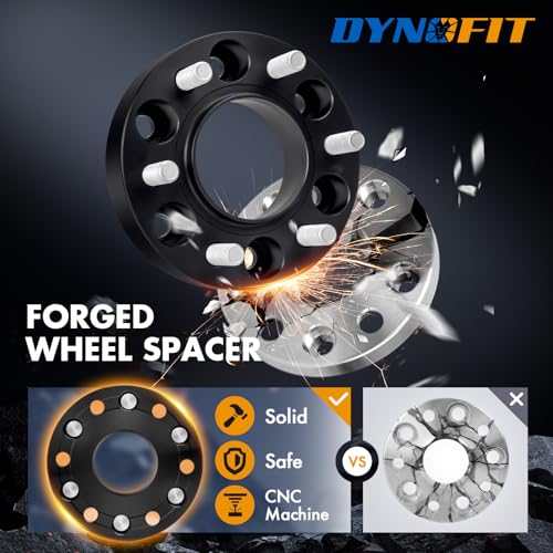Image of Dynofit 1.5in 6x135 Hub-Centric Wheel Spacers for F150, 87.1mm Hub Bore, M14x1.5 Thread, Forged 6-Lug Wheel Adapters for 2015-2026 Ford F-150, Expedition & Navigator, 4 Piece Spacers