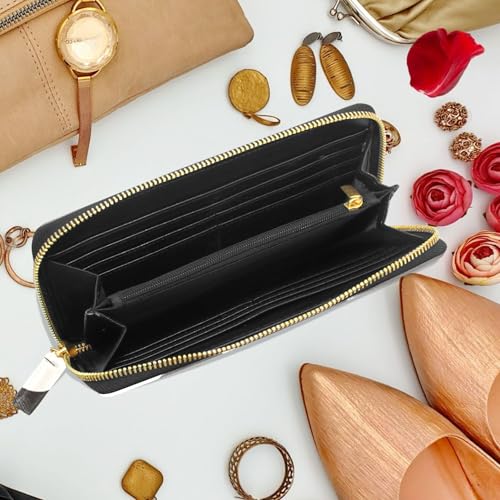 MNSRUU Womens Wallet Purses, Cute Little Bear Flowers Clutch Purses for Women RFID Blocking Credit Card Holder Wallet Leather Zipper Coin Purse4