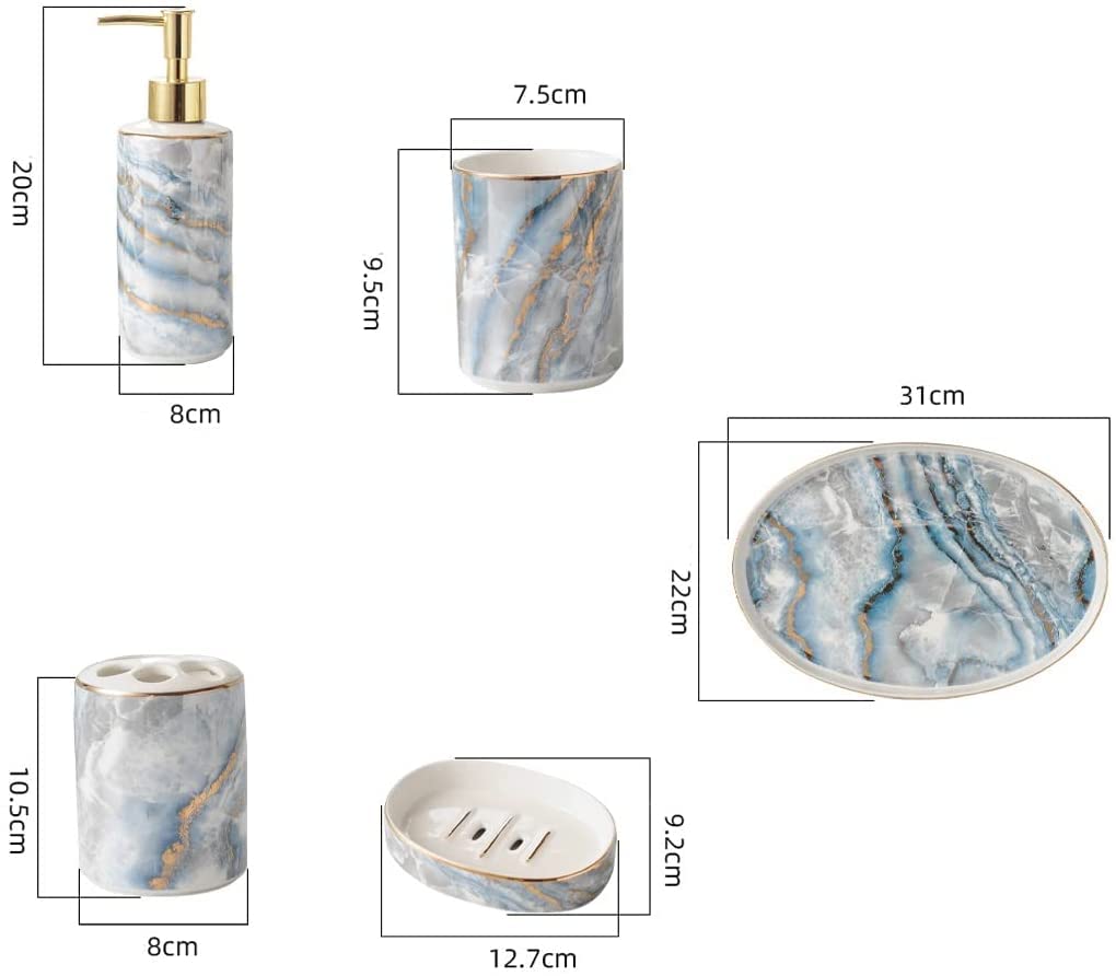 Kubek do płukania ust, wanna, pięcioczęściowy zestaw łazienkowy, ceramiczny kubek na szczoteczki do zębów, zestaw kubków do mycia ślubu