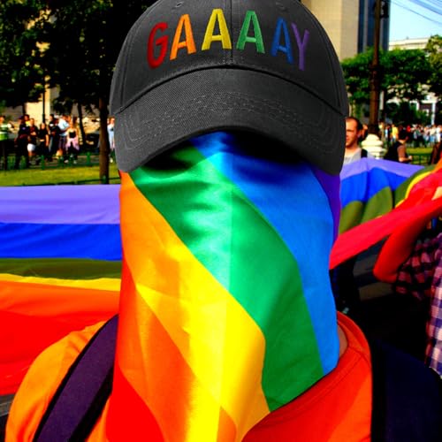 Image of Gay Pride Trucker Hat for Men and Women Rainbow LGBT Embroidered Adjustable Washable Baseball Cap Accessories Gifts