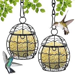 OFFCUP Comedero para Pájaros, 2PCS Comedero Pájaro...: 🕊【El paquete incluye】Tamaño: como se muestra en la imagen, 2 comederos negros para pájaros pequeños de calidad, 2 ganchos negros en forma de S. La bisagra de 13 pulgadas facilita colgarlo y observar cómo se alimentan los pájaros. 🦜【Pequeña capacidad】...