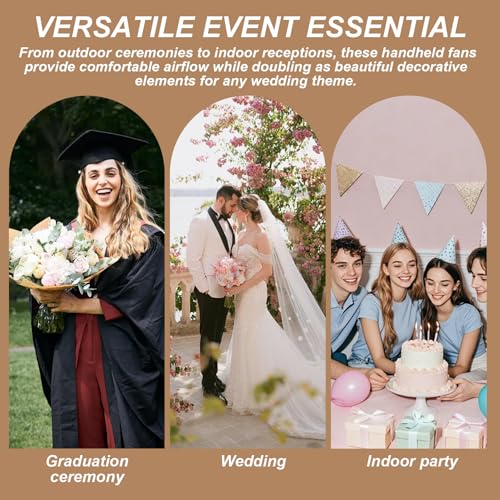 Éventails de Mariage Pliants en Bambou Vierge pour Activité Manuelle DIY - 5