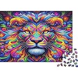 Rompecabezas de león arcoíris con Cara de león, sostenible, Premium, Educativo, desafiante, único, decoración del hogar, 38 x 26 cm/1000 Piezas
