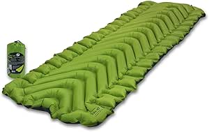 KLYMIT Static V2 Inflatable Sleeping Pad | Portable, Ultralight, Easy to Inflate, Foldable Air Bed for Camping, Backpacking &amp; Hiking — Green