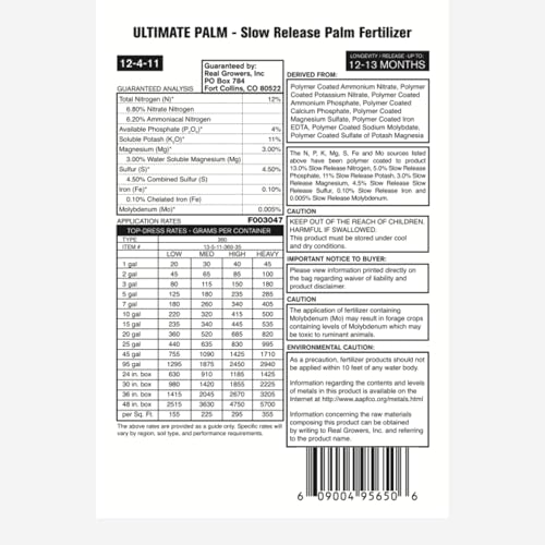 Fertilizante granulado Real Growers 5 lb para palma miniatura 2